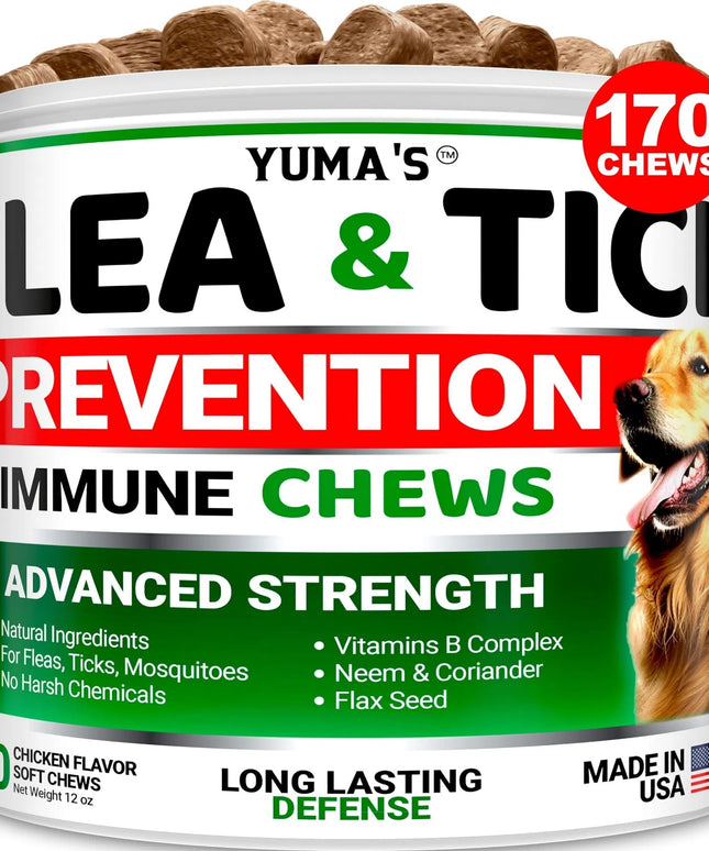 Flea and Tick Prevention Chewables for Dogs – 170 Treats, All Breeds & Ages