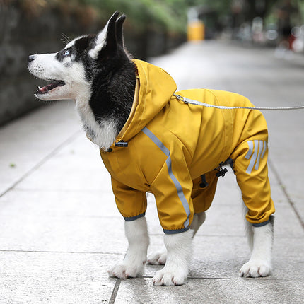 Reflective Waterproof Dog Raincoat With Hood & Leash Hole – Lightweight All-Weather Jacket | Petpexi