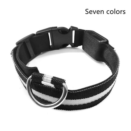 Nylon LED Luminous Dog Collar – Night Safety Flashing Glow Adjustable Pet Collar | Petpexi