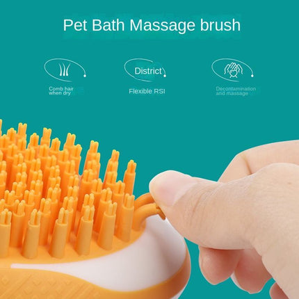 Dog Cat Bath Brush 2-in-1 Pet SPA Massage Comb – Soft Silicone Grooming & Shower Hair Cleaning Tool