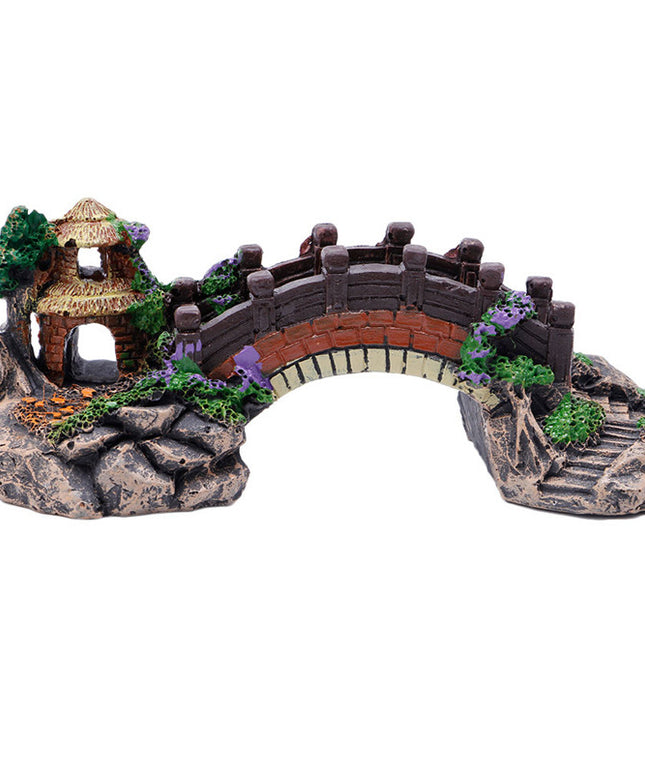 Resin Fish Tank Landscape Fake Bridge Decoration – Small Size | www.petpexi.com