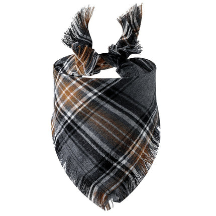 Plaid Tassel Triangle Scarf for Dogs – Stylish & Comfortable Pet Accessory | Petpexi