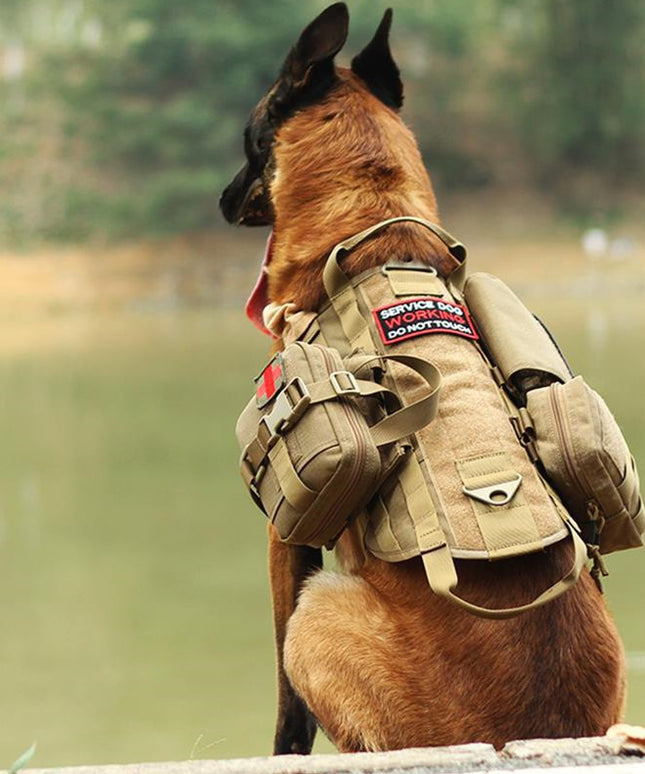 Ihrtrade Tactical Dog Harness Molle System Vest Adjustable Military for Small Large Dogs - Best Harness for French Bulldogs, Puppy Harness - petpexi.com