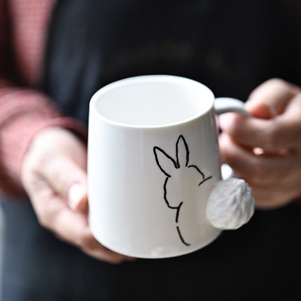 Japanese Creative Cat Ceramic Mug – Cartoon Style with Lid & Spoon | PetPexi