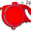 Red / No logo 2pcs