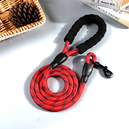 Reflective Nylon Round Rope Dog Leash – Durable Traction Belt in Multiple Colors | Petpexi