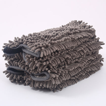Chenille Pet Towel – Super Absorbent Grey Dog Bath Towel | Petpexi