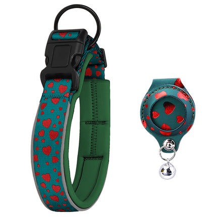 Durable Nylon AirTag Pet Collar with Leather Protective Case – Track Dogs & Cats Safely | petpexi.com