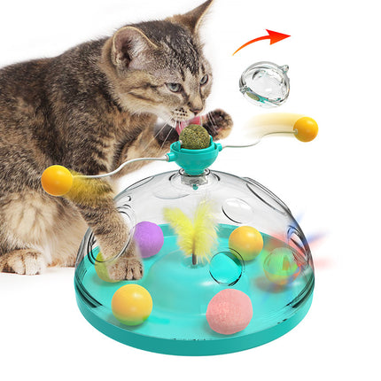 Meows Windmill Interactive Cat Toy – Catnip, Teaser Sticks & Treat Puzzle | PetPexi