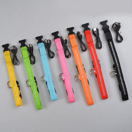 Nylon LED Luminous Dog Collar – Night Safety Flashing Glow Adjustable Pet Collar | Petpexi