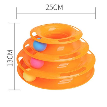 Interactive Four-Layer Cat Turntable Ball Tower – Fun & Durable | PetPexi