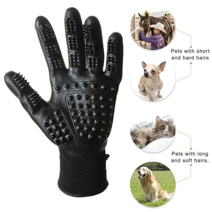 Pet Hair Grooming Glove for Cats, Dogs & Horses – Soft Rubber Shedding, Bathing & Massage Brush | Petpexi