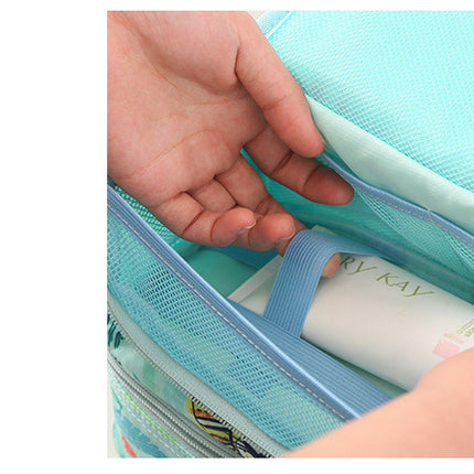 Large-Capacity Nylon Wash Bag – 4 Mesh Pockets & Double Zipper – Free USA Shipping