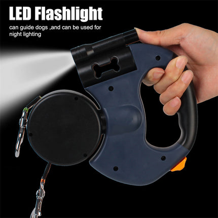 Retractable Dual Dog Leash with Lights – 360° Swivel No-Tangle Reflective Leash for Small Dogs | Petpexi