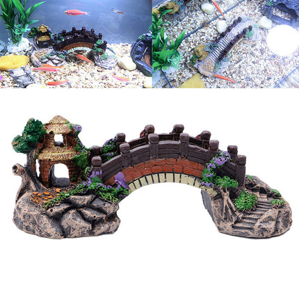 Resin Fish Tank Landscape Fake Bridge Decoration – Small Size | www.petpexi.com