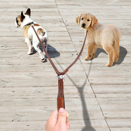 2-Way Leather Dog Leash - Hands-Free, Tangle-Free - petpexi.com