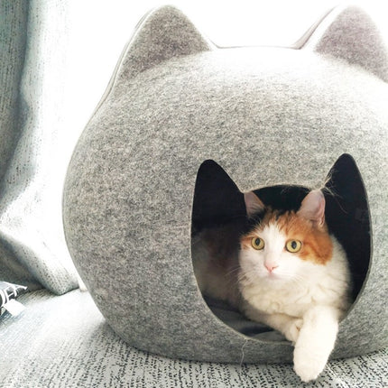 Enclosed Felt Cat Litter House - Cozy Cat Villa | Petpexi
