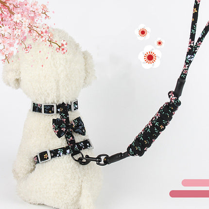Creative Floral Japanese Style Cat Leash - Adjustable Cotton Leash for Cats - petpexi.com