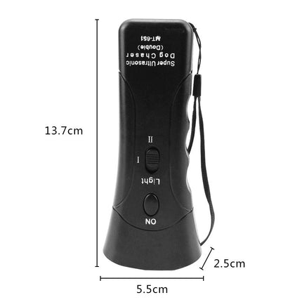 3-in-1 Ultrasonic Dog Training Device with LED Flashlight – Anti-Bark & Repeller