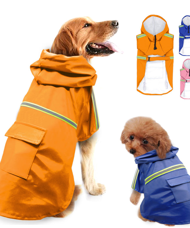 Waterproof Reflective Dog Raincoat with Pocket & Velcro – Stylish & Safe Rainwear | Petpexi