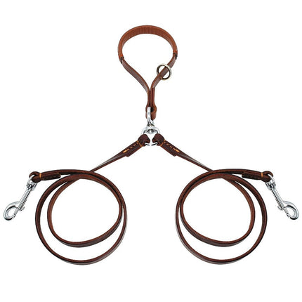 2-Way Leather Dog Leash - Hands-Free, Tangle-Free - petpexi.com