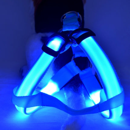 LED Luminous Dog Chest Strap – USB Rechargeable Reflective Dog Harness for Large Dogs | Petpexi