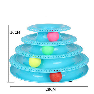 Interactive Four-Layer Cat Turntable Ball Tower – Fun & Durable | PetPexi