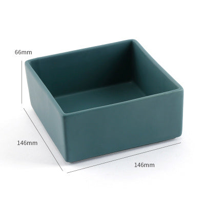 Luxury Ceramic Pet Food Bowl – Elegant Square Dish for Dogs & Cats | Petpexi