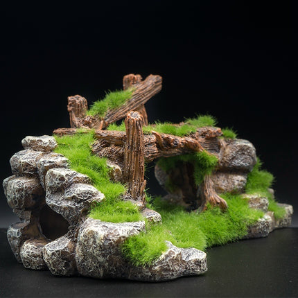 Flocking Resin Aquarium Landscape Stone Decoration – 18.8x11.5x9cm | www.petpexi.com