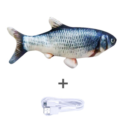 Electric Jumping Fish Cat Toy (No Catnip) – USB Rechargeable Interactive Plush | Petpexi