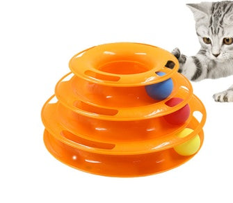 Interactive Four-Layer Cat Turntable Ball Tower – Fun & Durable | PetPexi