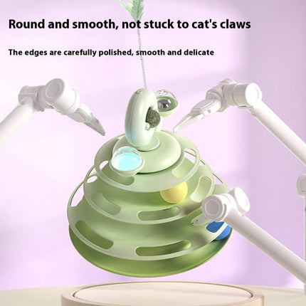 4 Levels Cat Toy Tower – Interactive Turntable Roller Balls | PetPexi