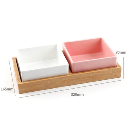 Luxury Ceramic Pet Food Bowl – Elegant Square Dish for Dogs & Cats | Petpexi