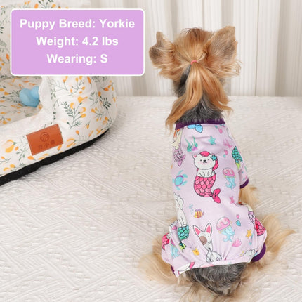 Soft Stretchy Dog Pajamas – Mermaid Onesie for Small Dogs & Cats | Petpexi