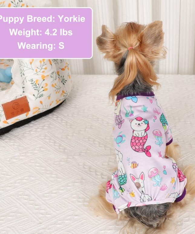 Soft Stretchy Dog Pajamas – Mermaid Onesie for Small Dogs & Cats | Petpexi