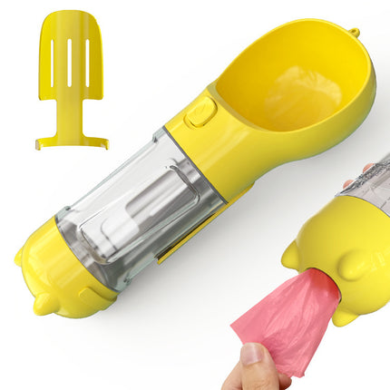 3-in-1 Portable Dog Water Bottle with Feeder Bowl & Waste Bag Holder – 300ml/500ml | Petpexi