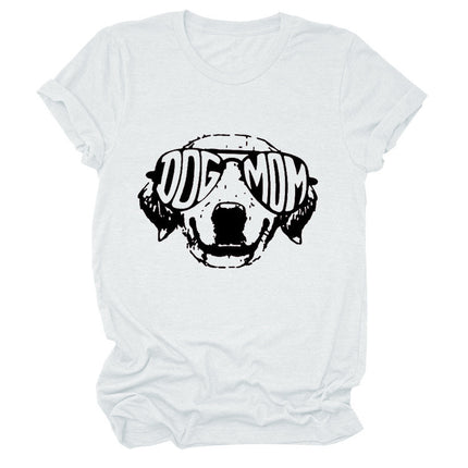 Dog Mom T-Shirt – European & American Style, Round Neck, Short Sleeve | PetPexi
