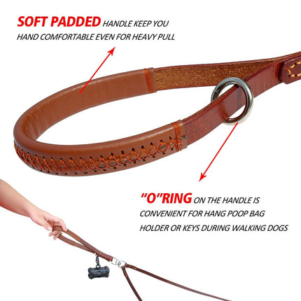 2-Way Leather Dog Leash - Hands-Free, Tangle-Free - petpexi.com