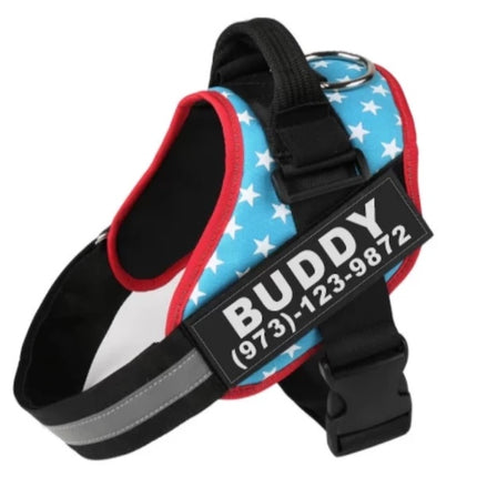 Personalized Custom Reflective Breathable Dog Harness NO PULL Adjustable Pet Harness for Small Large Dogs and Cats - Best Harness for French Bulldogs, Puppy Harness, Cat Harness - petpexi.com