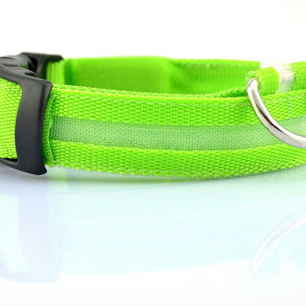 Nylon LED Luminous Dog Collar – Night Safety Flashing Glow Adjustable Pet Collar | Petpexi