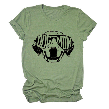 Dog Mom T-Shirt – European & American Style, Round Neck, Short Sleeve | PetPexi