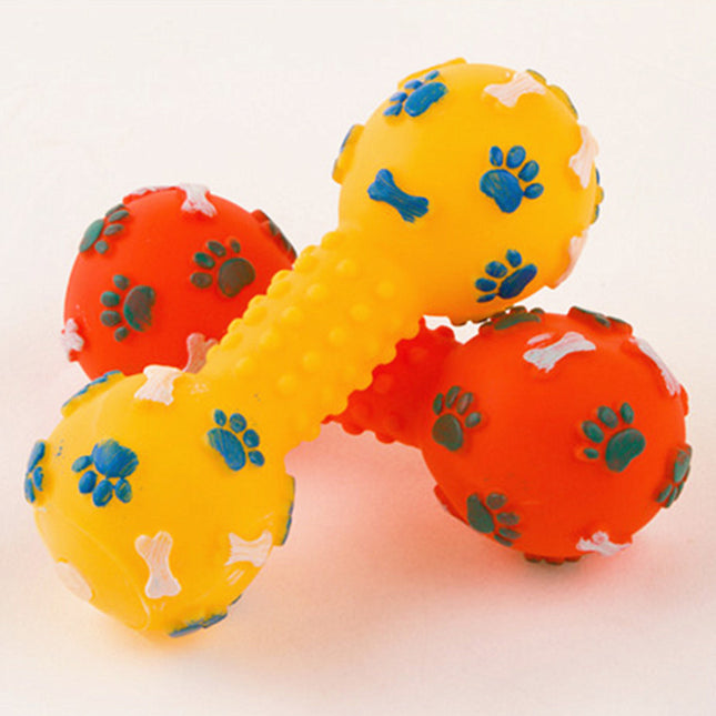 PVC Dumbbell Squeaky Dog Toy - Interactive Chew & Training Toy - Petpexi.com