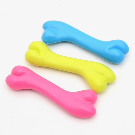 Premium TPR Rubber Dog Bone Chew Toy for Puppies - Bite Resistant, Eco-Friendly