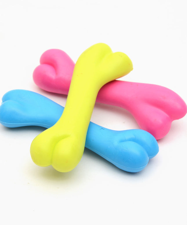 Premium TPR Rubber Dog Bone Chew Toy for Puppies - Bite Resistant, Eco-Friendly