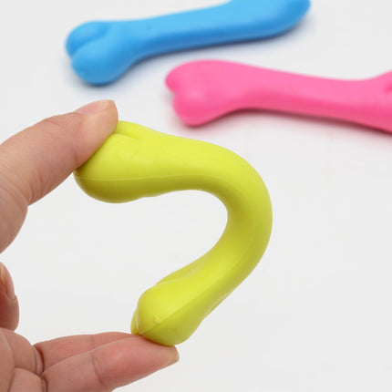 Premium TPR Rubber Dog Bone Chew Toy for Puppies - Bite Resistant, Eco-Friendly