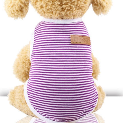 Striped Cotton Pet Vest – Soft Dog & Cat Clothes for All Sizes | Petpexi