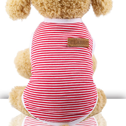 Striped Cotton Pet Vest – Soft Dog & Cat Clothes for All Sizes | Petpexi