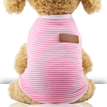Striped Cotton Pet Vest – Soft Dog & Cat Clothes for All Sizes | Petpexi