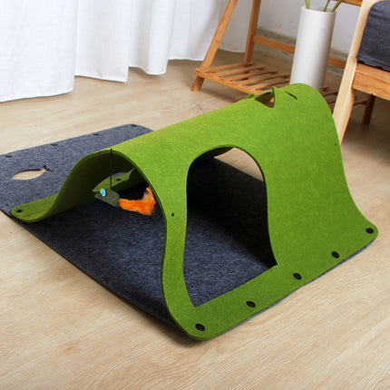 2 in 1 DIY Cat Tunnel & Removable Felt Nest House – Interactive Pet Play Tube | Petpexi