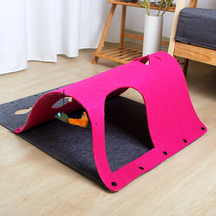 2 in 1 DIY Cat Tunnel & Removable Felt Nest House – Interactive Pet Play Tube | Petpexi